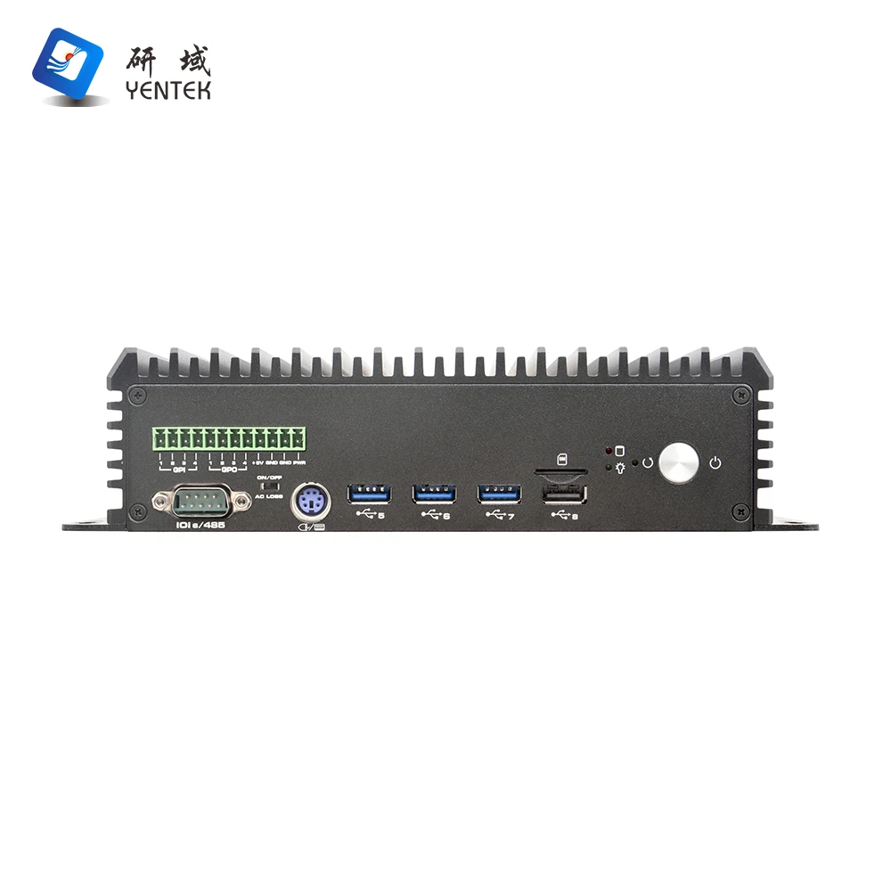 Embedded Industrial Pc DIN Rail GPIO Intel I3 I5 I7 J6412 HD VGA 2 LAN 6 RS232 485 DB9 COM Win10 Linux Fanless Desktop Computer