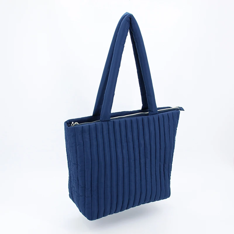 Ny kolleksjon nylonkveidet pufset veske tilpasset dempet stil handlevasker over skulder