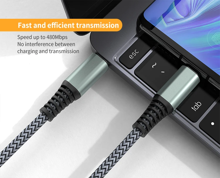 10000 Bending test 100w Computer Laptop Charger Cable Type c to Type c Pd Charging Usb Cables
