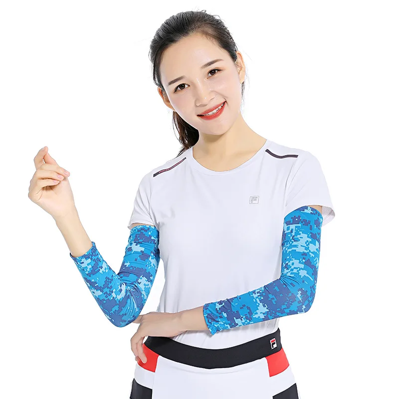Sun Protection Arm Sleeves Cooling Sports Compression Athletic Sleeves for  Basketball Running Cycling Golfing