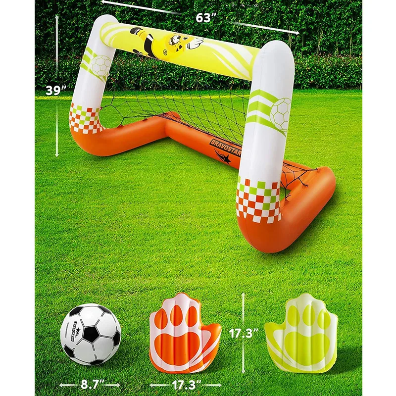 Family Pool Toys Floating Soccer Goal Set Inflatable Football Game