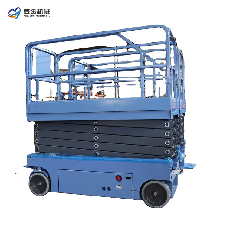 Мобильный Электрический самоходный гидравлический ножничный подъемник с питанием от батареи 220 В по хорошей