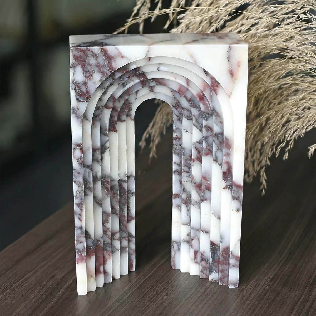 Modern Calacatta Viola Marble Stone Arch Design Art of Work for Home Decoration