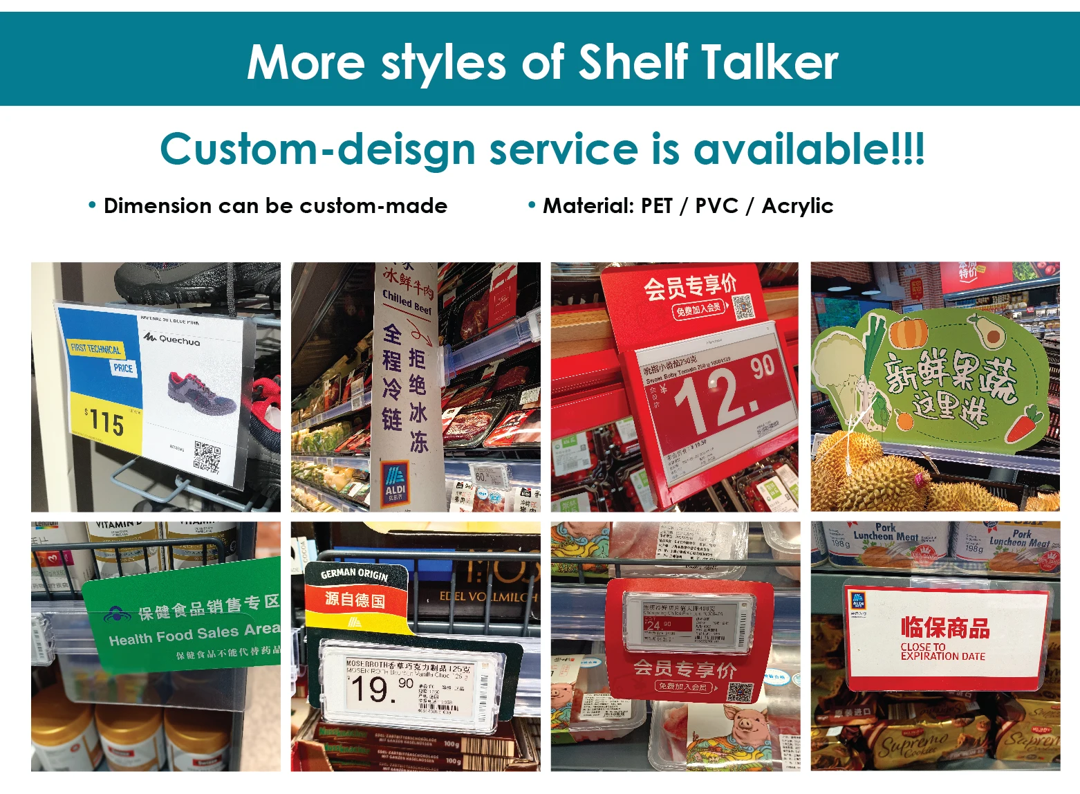 Retail Store Supermarket POP Adhesive Shelf Display Wobbler Dangler ...