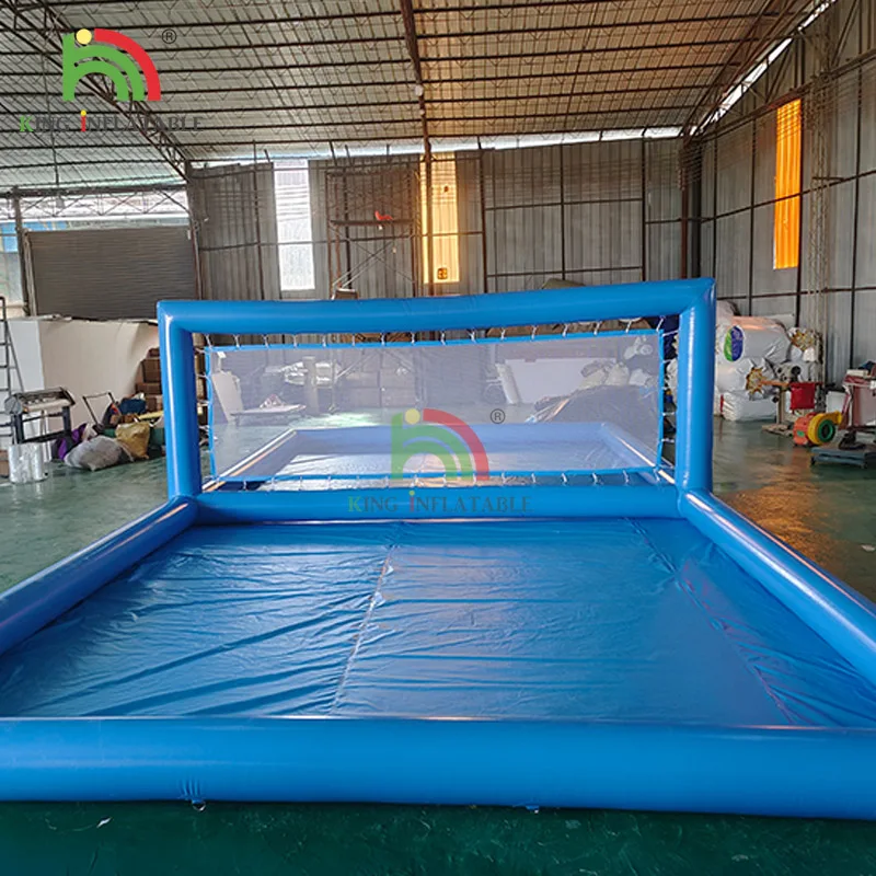 33ft Inflatable Volleyball Court Pool Blue Beach Water Volleyball Net