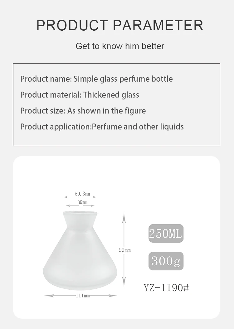 200ml New Design Empty Conical Flask Home Fragrance Reed Diffuser Glass