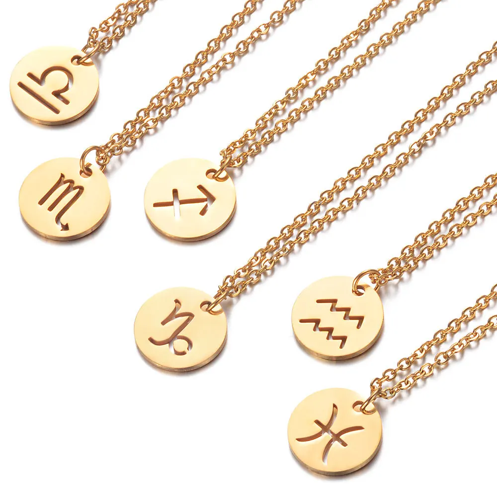 gold chain with zodiac sign