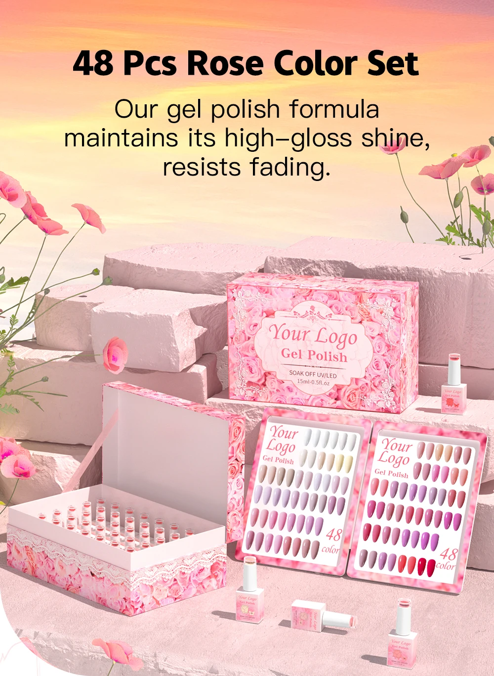 Vendeeni 48 Color Gel Set 100 Hema Free Vegan Gel Wholesale Nail Oem