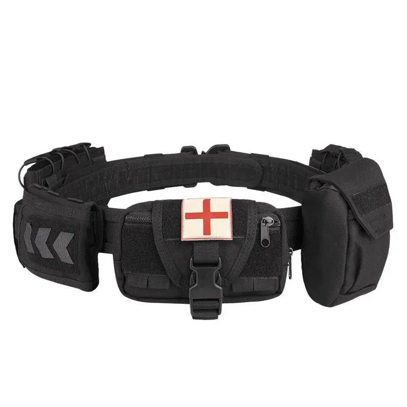 Multi-functional Sport Enthusiasts Outdoor Nylon Tactical Waist Utility Duty Belt with Quick Detach Metal Buckle