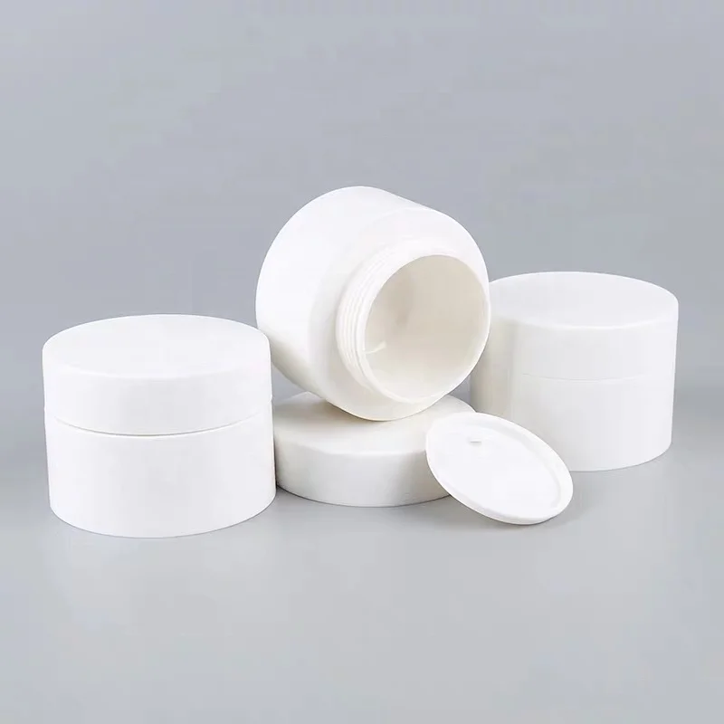 Double Layer 10ml 50ml 100ml 200ml 250ml PP Plastic Cosmetic Cream Pot with Cover and Spot White PP Cream Pot