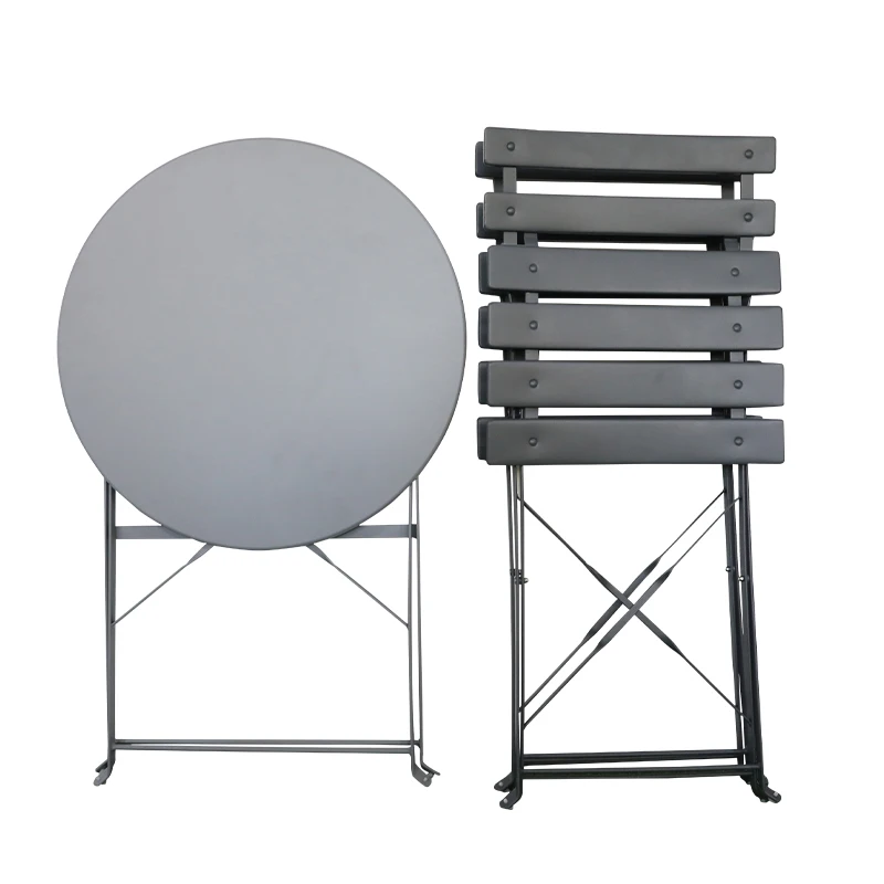 Leisure Folding Metal Bistro Table and Chairs Party Garden Set Metal Bistro Set