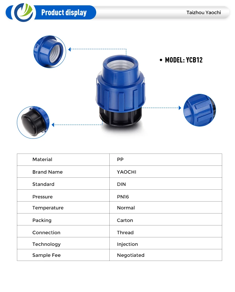 China Supplier Pp Compression Fitting Plastic Round 63mm End Cap Plugs