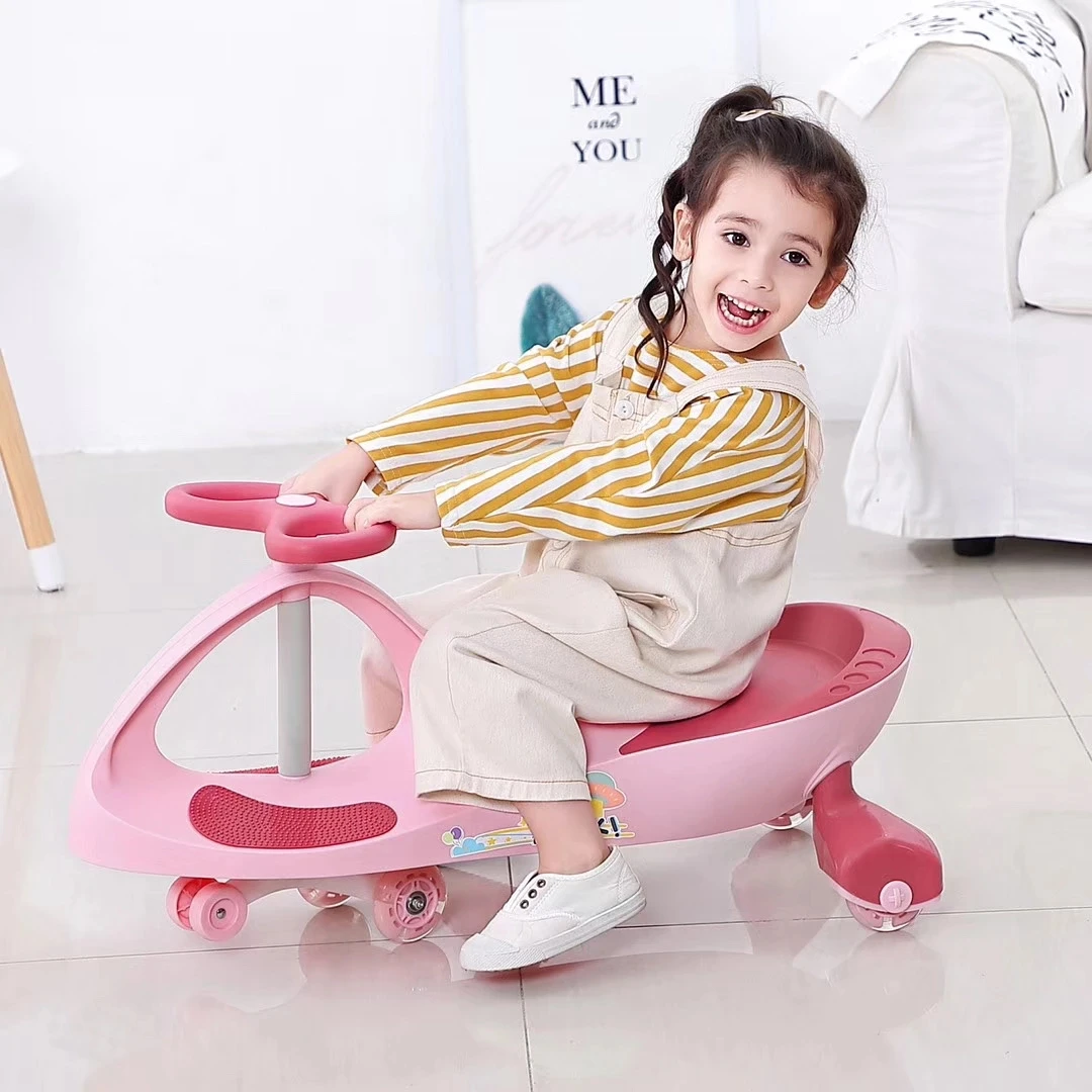 Cute Baby Cheap Durable Flashing Light PU Wheel Children Baby Kids Twist Car Swing Car Wiggle Car