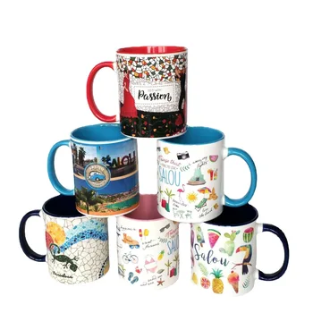 2024 hot double color cup 11 ounces heat of sublimation transfer mugs