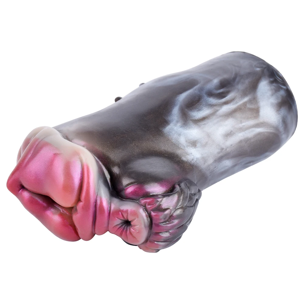 GEEBA Silicone Furry Style Men's Masturbator Cup Pocket Pussy with Penis Friction Massage Stimulator Sex Toys for Male Use