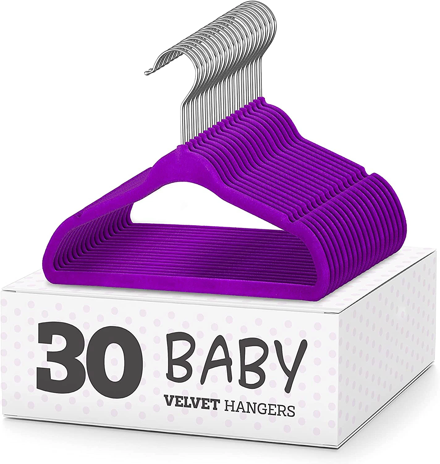 Factory Premium Kids Velvet Hangers(14inch 30 Pack) Non Slip Baby
