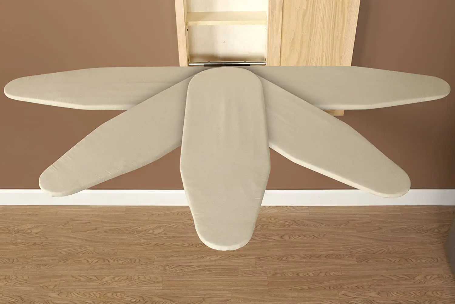 Ironing Board Oak Folding Tabletop Ironing Accessories Board Wooden Ironing Wall Mounted Cabinet with Storage Drawers