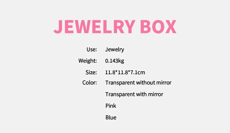 Factory Outlet Plastic Jewelry Box with Simple Mirror Drawer Multifunctional Design