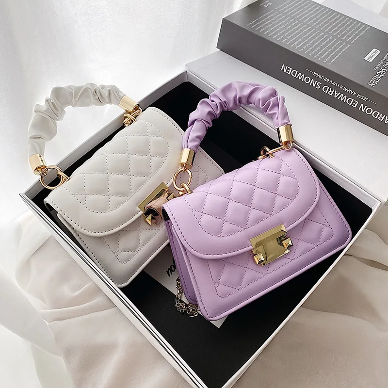 Small Diamond Lattice Chains Luxury Thread Handbags Quilted Women Mini Box  Shaped Hand Bags Simple Women Shoulder Messenger Bags - AliExpress