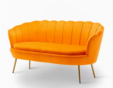 Best-Selling Two-Seater Luxury Living Room Furniture Novel Velvet Metal Leg Sofa Set Lazy Sectional Couch factory