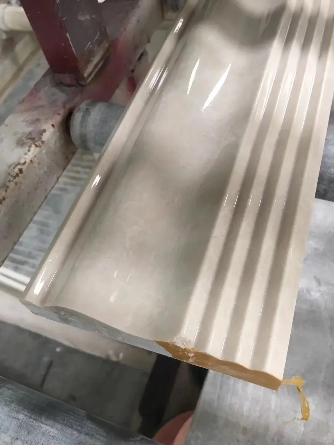 product natural beige marble moulding skirting with 3d model design and total solution for interior marble door frame line decoration-4