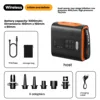 lithium-battery air pump-orange-wireless-dual-purpose inflate/de