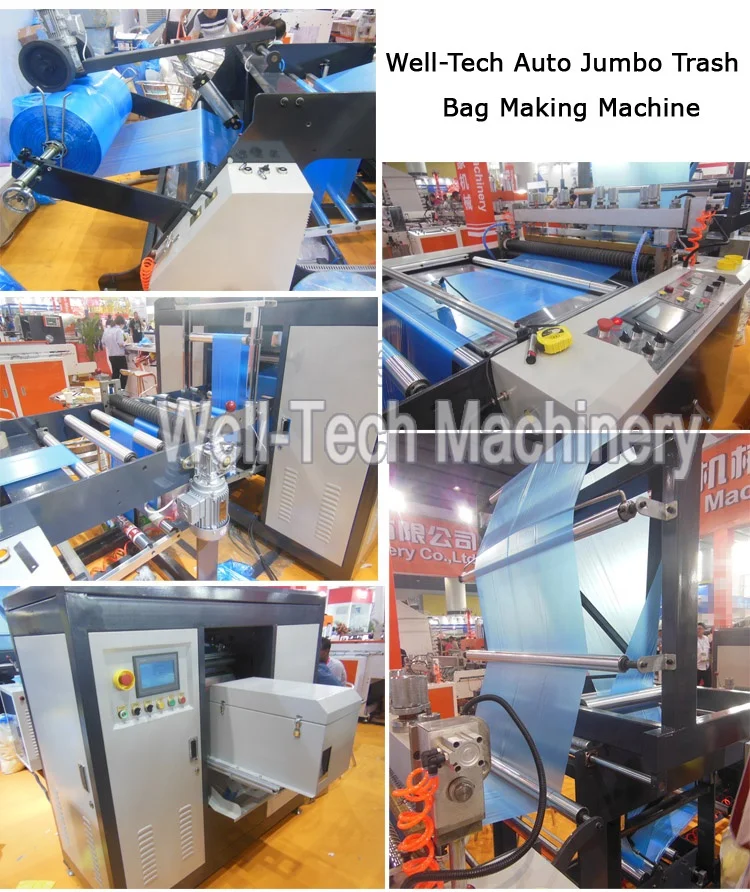 Plastic Bag Making Machine - WTRB-C800, 1000 Plastic Roll Jumbo Trash /Garbage  Bag Making Machine - Well-Tech International Machinery Co.,Ltd.