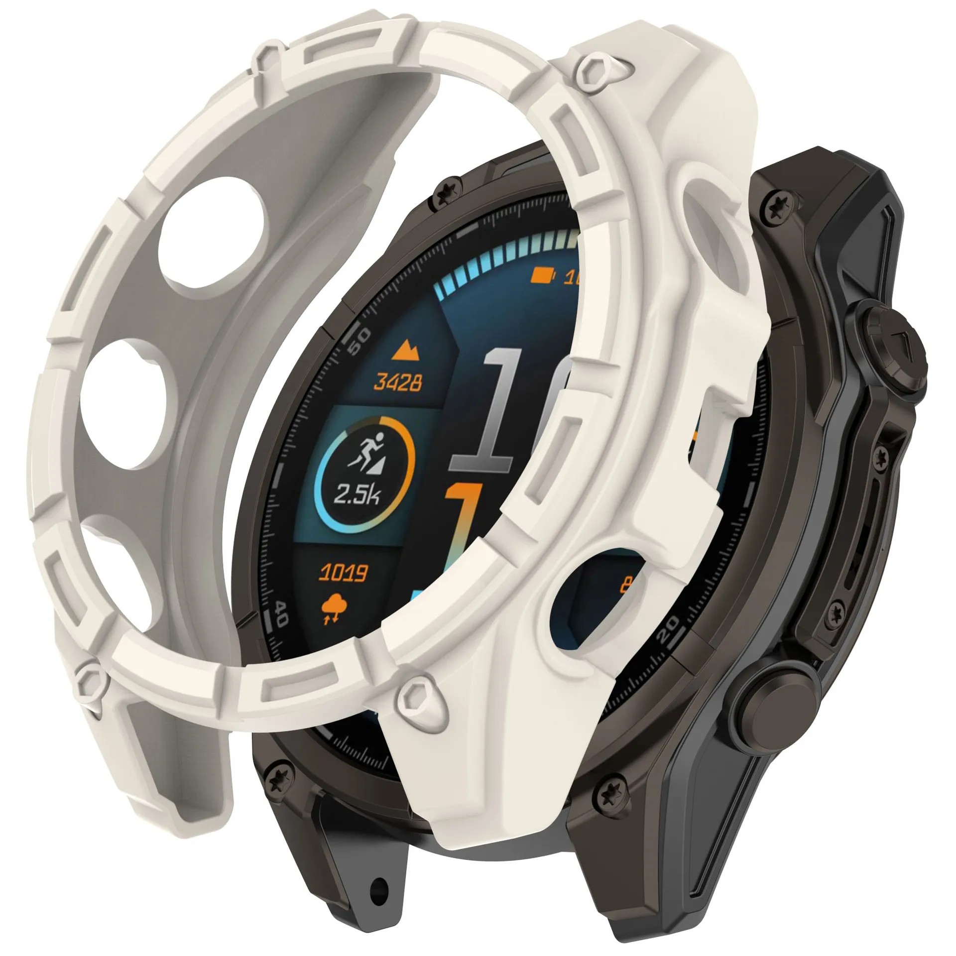 Luxury Half-Pack for Garmin Fenix 8 Armor Case Silicone Hollow Protective Band for Garmin Fenix 8