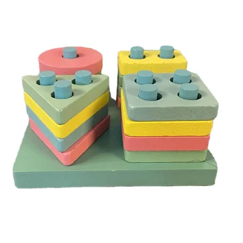 Modern Latest custom-made color cognitive toys wooden building blocks children's enlightenment toys