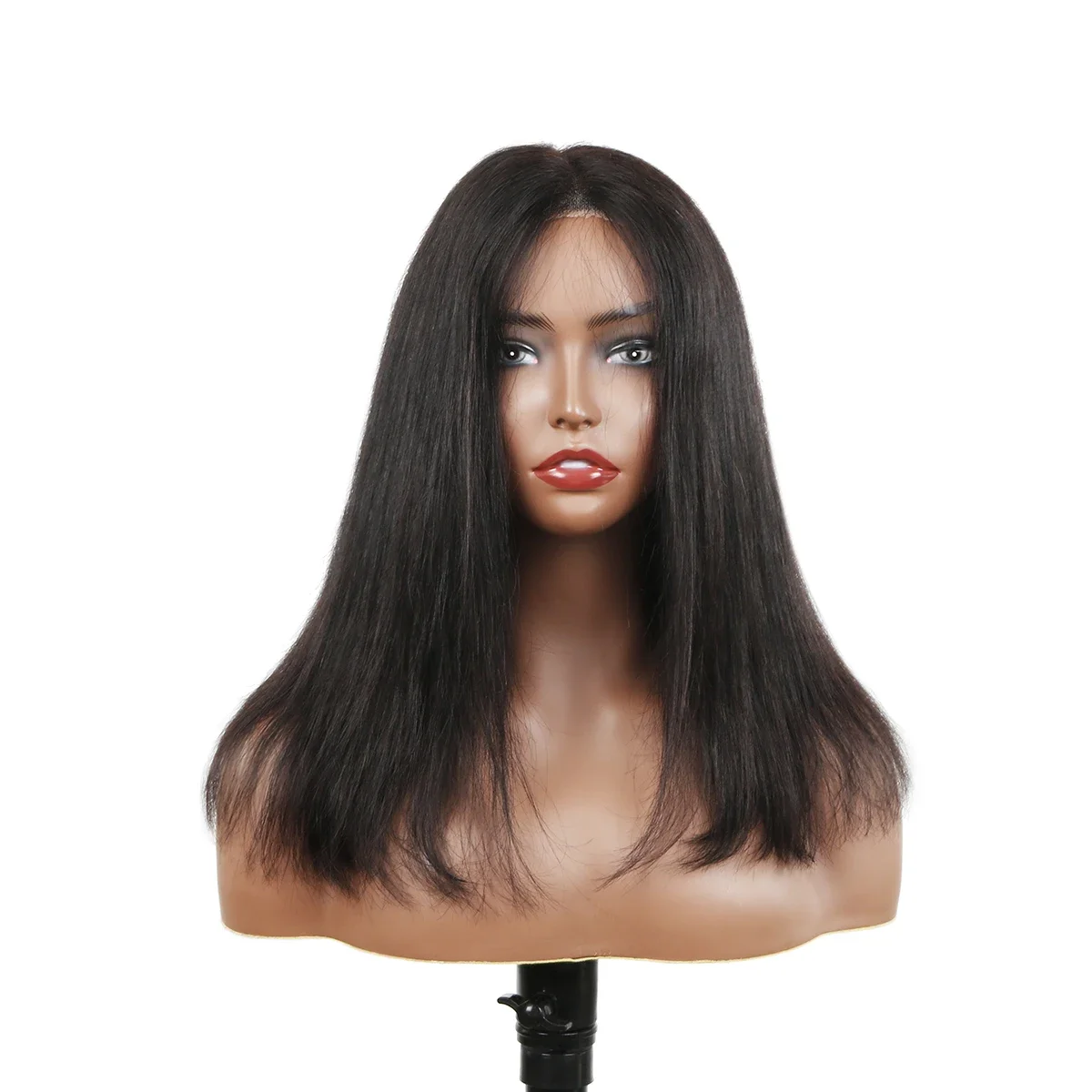 Kleberfreie Bob-Perücken, Echthaar, vorgezupft, Lace-Front, Remy-Haar, 180 % Dichte_voghion.com