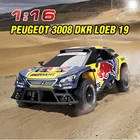 Control Off Road RC Racing Car Official Licensed 1:16 Scale Remote Control Car Red Bull PEUGEOT 3008 All Terrains Vehicles - 15 Km/h