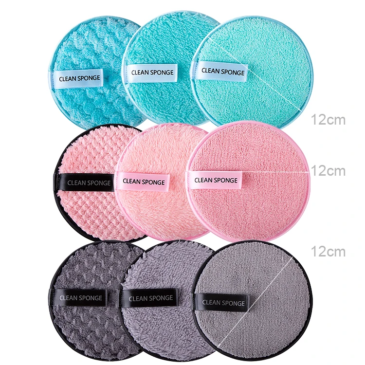 Microfiber Makeup Remover Pads Facial Cleansing Puffs Reusable Makeup Remover Pads for Heavy Makeup