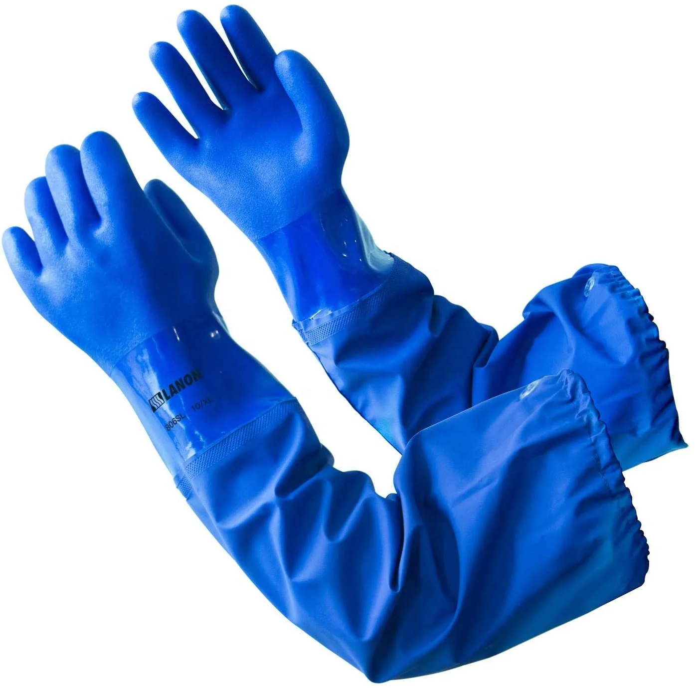 Gant latex néoprène bleu caoutchouc chloroprene La paire