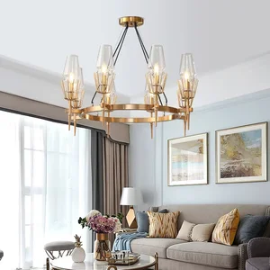 Custom Postmodern Blown Glass Chandelier Candlestick Pendant Lighting for High Ceilings for Hotel Living Room