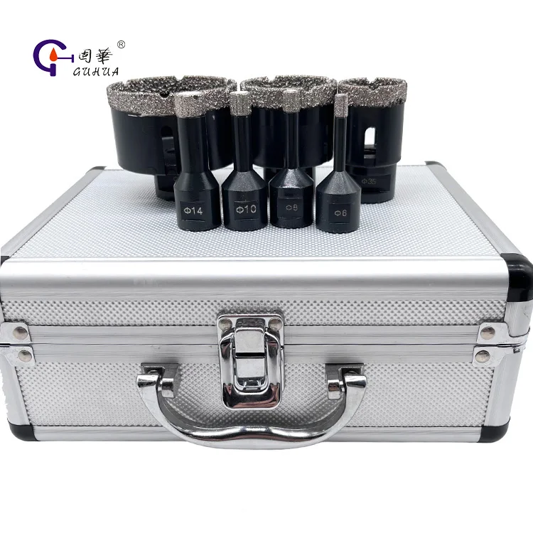 6-68MM Black Vacuum Brazed Diamond Core Drill Bit Set