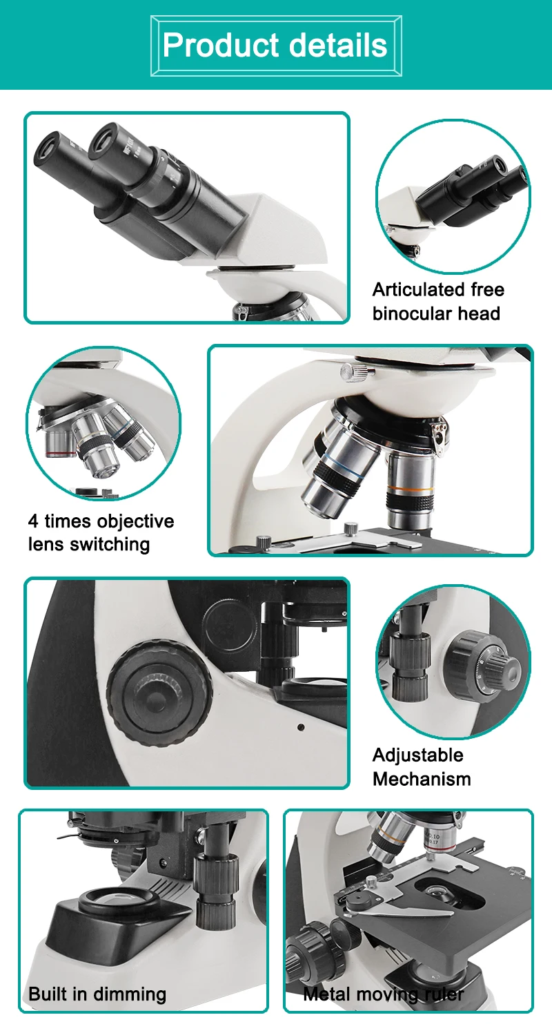 Lab equipment digital microscope 40X-1000X Zoom Binocular optical microscope laboratory binocular biological microscope