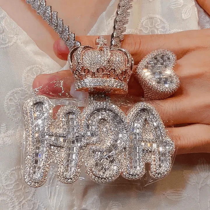 Fashion Jewelry Custom Pendant Necklace Iced Out Vvs Moissanite Cross