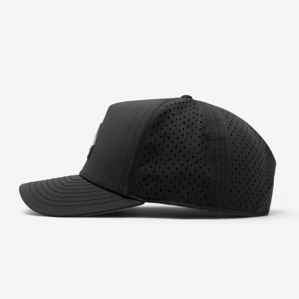 For Men Custom Pvc Patch 5 Panel Black Laser Cut Perforated Hole Quick ...