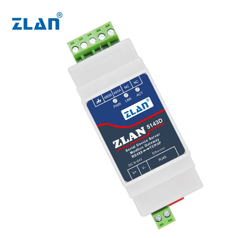 ZLAN5143D Modbus RTU TCP IoT solution serial to Ethernet converter