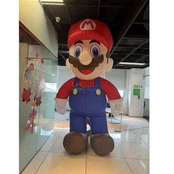 Outdoor Advertising Inflatable Cartoon Character Led Lighted Inflatable Super Mario for Event Decoration