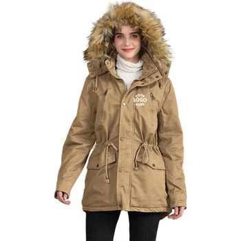 2022 fashion ladies long winter jacket coats parkas para mujer 2022 thick detachable hooded women's parkas