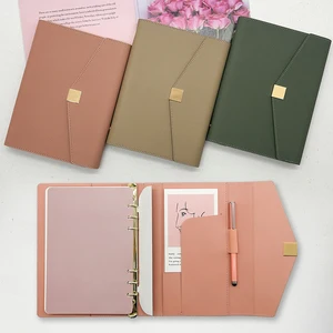 Customized A5 Journal Binder Notebook Planner PU Leather Cover Diary Business Loose-leaf Gift Set