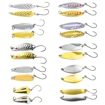 Zinc Alloy Sequin Spoon Lure Bait Artificial Hard Bait for Micro Creature Diverse Mandarin Fish White Striped Fish Gold Silver – Metal Jig – view 3