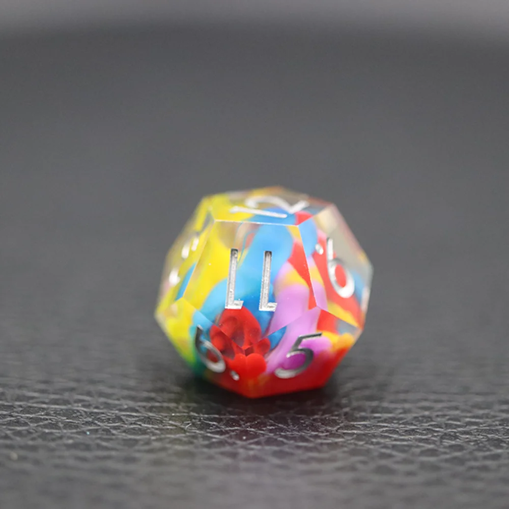 OEM Personalizado D20 Resina Dados de Dragón para Xogos DND 16mm Múltiples 4 Cores Vapor Coloured Dice