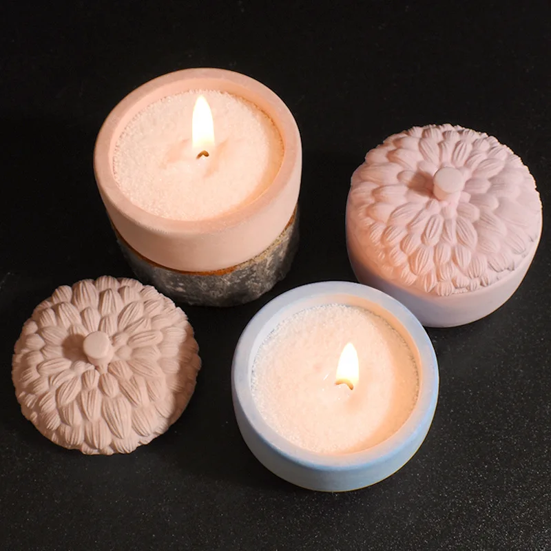 Christmas Pinecone Candle Cup Silicone Mold DIY Pinecone Gypsum Storage Box Cover Oak Fruit Jar Pendant Reusable factory