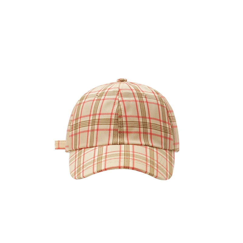 best quality 100 polyester checked dad hat plaid baseball cap