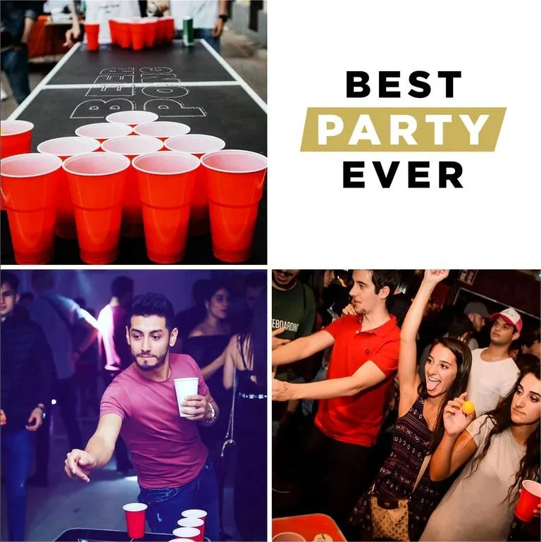 RF 8ft Custom Printing Outdoor BeerPong Table Party Waterproof Aluminum Foldable Beer Pong Table