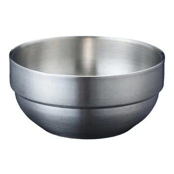 304 Korean Stainless Steel 10cm Korean Golden Double Soup Bowl Cooking ...