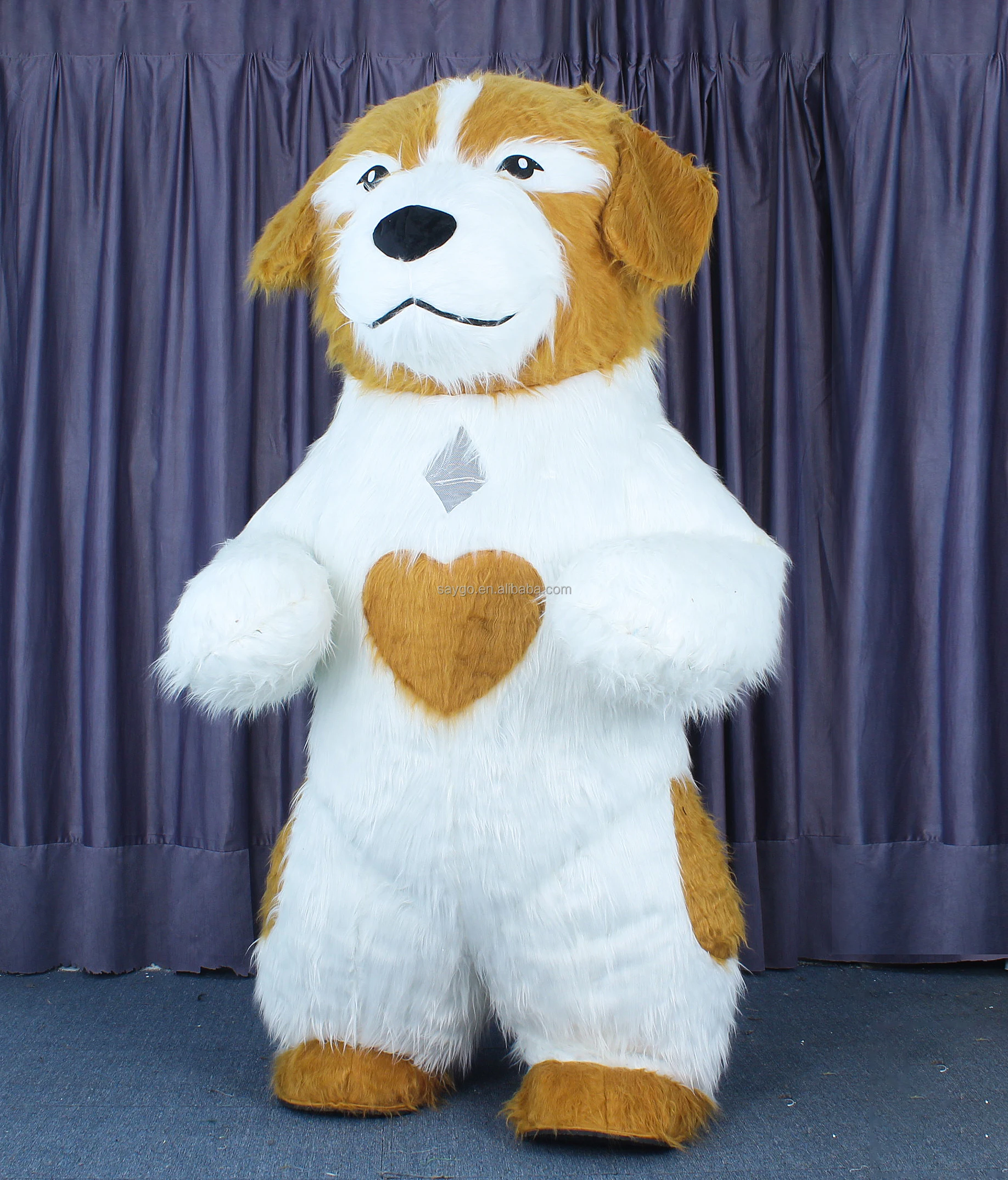 2m 2.6m Walking Plush Inflatable Cartoon Character Dog Mascot Costume for Parade Cartoon Dog Mascot Suit