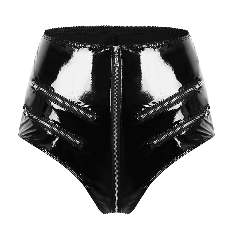 Low Price High Waist Zipper Black Leather Shorts Womens Night Party Hot ...